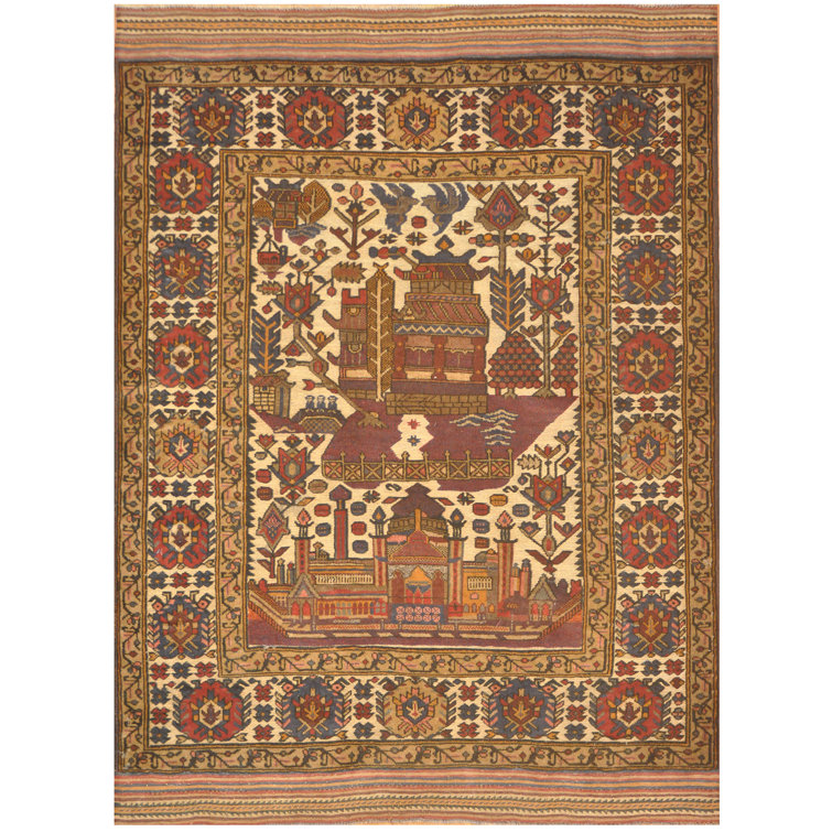 Herat Oriental Flatweave Wool Oriental Area Rug in Brown/Beige Perigold